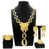 Collier de la mode Bijoux Set Face Face Chaîne Pendante Design Grandes boucles d'oreilles Square Gift Luxury Bijoux 240411