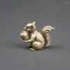 Necklace Earrings Set Brass Squirrel Hugging Chestnut Creative Incense Insert Desktop Ornaments Cultural Play Collection Tea Pet Handicrafts