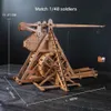 Puzzles 3D Yaqumw Mini contrepoids Trebuchet avec roues Europe Sielal Siege Chariot Catapult 3D Puzzles en bois Kits de bureau Toys 240419