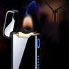 Metal Pulse Arc Plasma USB Lighter USB Rechargeable LED Power Display Windproof Large Flame Cigar Lighter Unusual Gifts for Men