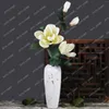 Fiori decorativi 95 cm Long Pole 4 PU Magnolia Flower Artificiale per il matrimonio a casa El ristorante decorazione di uffici piante false fai da te fai da te