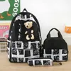 Backpack Large Pocorade School dla uczniów szkół podstawowych Cute Bear Lunch Box Trzyczęściowe podróże