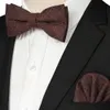 Eastepic Cashmere Neckwear dubbelskikt tjockt båge för män hanky set ulltillbehör varm färg bröllop gåva vinter party 240403