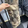 MENS Denim Cargo Shorts Pants Camouflage Mönster Summer Casual Board Beach Shorts Pant Vintage Outdoor Loose Shorts Knä längd Brandlast Kort jeans Big Pocket