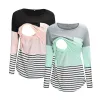 Jurken Maternity Tunic Tops met pocket streep verpleegkundige t -shirt lente herfst zwangerschap lange mouw zwangerschap vrouw kleding borstvoeding T -stukken