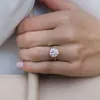 ソリティアリングCXSJEREMY 3.5ct 9.5mmラウンドソリティアモイサナイト婚約リング14K 585ローズゴールドハンドメイドリングウェディングバンドアニバーサリーギフトD240419