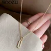 Hänghalsband woozu 14k guldpläterad gotisk oval pave cz zirkon 925 sterling silverhänge halsband för kvinnor franska rock party smycken gåva 240419