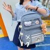 Ryggsäck söt spetsbåge skolväska för kvinnor tonåringar flickor student skolväska rese bärbar dator kawaii tillbehör barn bokväska