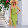 Basic Casual Dresses Designer Dress Women's Spring/Summer New Product Sleeveless V-neck Knitted Dress Sexy Knitted Strap Long Dress