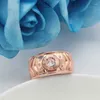 Clusterringe Leichte Luxus Klassiker 585 Purpur Gold plattiert 14k Rose Mode Hochzeitsmänner Kristall Verstellbarer Schmuck