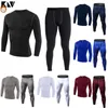 Roupa térmica masculina KLV Men Winter Winter Sports Sport Set Cycling Base Camadas de Fitness Gym jogging