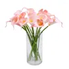 Decorative Flowers 10pcs Artificial Flower Calla-Lily PU Fake Bouquet For Wedding Drop