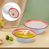 Dinnerware Sets 5 Pcs Salad Bowl Enamel Vintage Enamelware Spaghetti Camping Bowls Storage For Kitchen