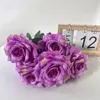 Simulation de fleurs décoratives Roule de roses roulés Bouquet Fake Saint Valentin Gift Gift Holiday Party Decoration Artificial Flower Silk Rose