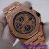 기능성 AP 손목 시계 Royal Oak 26470OR MENS 시계 18K 로즈 골드 자동 기계 스위스 유명한 시계 고급 골드 밴드 시계 직경 42mm