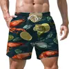 Shorts masculinos de verão de alta qualidade shorts praia shorts de surf shorts soltos casuais shorts de secagem rápida camarão 3D shorts impressos 240419 240419