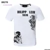 MenS T-Shirts Pp Fashion Mens Designer Slim Fit Casual Rhinestone Short Sleeve Round Neck Shirt Tee Skls Print Tops Streetwear Coll Dhb5W