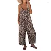 Pantalon féminin Femme Leopard Princer Sling One-Piece Pantal