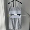 Sexy Ladies Designer Dresses 2 Piece Sets Sports Vests Tank Top Summer Hot Women Slim Bra Skirts Suit