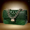 Totes Steinmuster Handtasche Krokodil Leder Crossbody Taschen für Frauen 2024 Marke Schulter Messengerinnen Frauen Luxuskettenhandtaschen Handtaschen