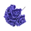 Dekorativa blommor 20st mini glitter skum rose konstgjord för brud bukett bröllop hem dekoration diy hantverk krans girland tillbehör