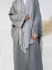 Abbigliamento etnico ricamo luna aperta Abaya 2024 Nuovo abito musulmano di kimono di lusso hijab per donne islam retrò abiti modesti per la festa kaftan d240419