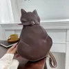 Waist Bags Cute Kitten Purse: Upcycled Leather Shoulder Bag Unique 2024 Style