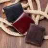 Wallets High Quality Men'S Genuine Leather Wallet Vintage Short Male Wallets Zipper Poucht Male Purse Money Bag Portomonee Cheap