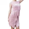 Stage Wear Latin Dance Fringe Dress Feminino Feminino Adulto Performance de Treinamento