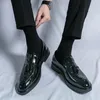 Casual Shoes Classic Brand Men's Loafers Trend Green Banquet Dress Business Genuine Leather Non Slip