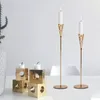 Candlers 3pcs Ornement en métal Gold Party MODERN MODER TEPPER HODDER SLIM STEM CENTRAPIED CHANGUE