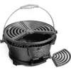 IronMaster PreSeasoned Cast Iron Hibachi Grill Small Portable Charcoal for Outdoor Tabletop Camping BBQ Grate 240415