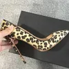 Sandals Woman Fashion Designer Leopard Pointed Toe Pumps Women Genuine Leather Thin High Heels Sexy Slip On Female Shoes Big Size D011A T240416
