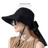 Bérets Neck Protect Bucket Hat pour adulte extérieur pliable couvercle pêcheur largeur largeur de printemps d'été.