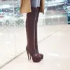 Bottes 2024 Size33-46 Slim Over the Knee Women Super High Heels Platform Shoes Automn hiver sexy cuisse Femme A21