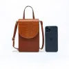 Bags Female Pure Color Touch Screen Mobile Phone Bags Women Soft Leather Multifunction Messenger Purse Ladies Single Shoulder Wallet