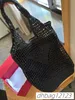 Designer tas draagtas strawtas strandtas mode mesh holle geweven voor zomerse stro zak zwarte abrikoos zomer geweven tas vakantiezak grote capaciteit boodschappentas