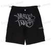 Heren shorts Y2K Fashion Strt Pant Black Meerdere zakken Laadpapjes Men Women High Taille Joggers Casual Baggy Sports Shorts T240419