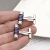 business simple style male cufflinks suit jewelry cufflinks blackblue Round stick men accessories fashion trendy 240419