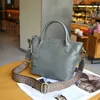 Tanned Plant Top Layer Cowhide Niche and Versatile Womens Bag Single Shoulder Crossbody Minimalist Zippered Dumpling Shell