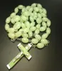 Luminous Rosary Cross pendants necklaces Beads vine long style sweater chain Catholic Jesus jewelry fashion 10pcs9171780