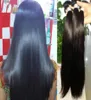 Human Remy Vierge Vierge Hair raide tisse des extensions de cheveux non traités Couleur naturelle 100 gbundle Double Tofts 3Bundleslot1802513