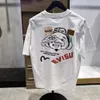 2024 nova camiseta de mangas curtas Fushen impressa em comparação com o coração de Buda para homens e mulheres casuais casuais casuais puro mangas meia 773603