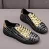 Scarpe casual uomini Black Club Party Man Lace Up Sneakers Genuina in pelle maschio Male Lac-up Flat Men's maschi