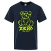Men's T Shirts Zero Hug Given Green Bear Kawaii Print Short Sleeve Oversized Sweat T-Shirt Summer Personality Clothes Hip Hop Cotton Men