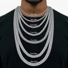 Fina smycken Hip Hop -halsband Iced Out Chain 15mm 4 rad Moissanite Diamond Cuban Link Chian