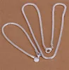 Bestseller 925 Silber Das 3-mm-Ketten-Halsketten-Armband Charme Schmuck Set kostenlos Versand 10Set4048585