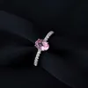 Solitaire anel potiy genuíno natural oval topázio rosa 925 anel solitário de prata esterlina para mulher moda gemstone jóias finas casamento d240419