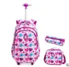 Bags Children School Rolling Backpack Bag Kids Trolley Bag on Wheels School Wheeled Backpack for Girls Travel Lage Trolley Bags