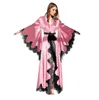 Women Robes Sleepwear Kimono Pajamas Pure Long Black Silk Satin Lace Trim Pography Dress Wedding Bride Gown Po Shoot 240408